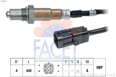 108357 Датчик кислорода (лямбда-зонд) 2108 -2123 (0258006537) Facet FACET подбор по vin на Brocar