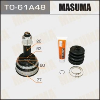 TO61A48 ШРУС наружный Toyota Camry (01-06) (нар:26/вн:27) (TO61A48) Masuma MASUMA подбор по vin на Brocar
