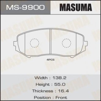 MS9900 Колодка тормозная (MS9900) MASUMA MASUMA подбор по vin на Brocar
