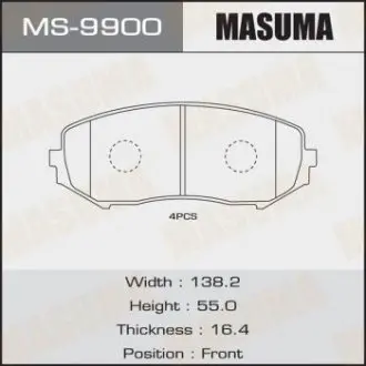 MS9900 Колодка тормозная (MS9900) MASUMA MASUMA подбор по vin на Brocar