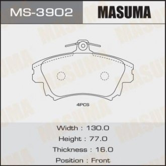 MS3902 Колодка гальмівна (MS3902) MASUMA MASUMA підбір по vin на Brocar