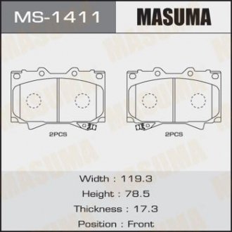 MS1411 Колодка тормозная (MS1411) MASUMA MASUMA подбор по vin на Brocar