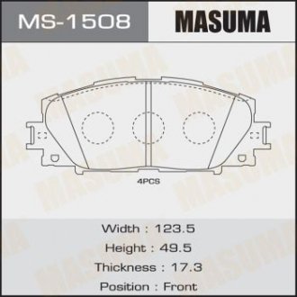 MS1508 Колодка тормозная (MS1508) MASUMA MASUMA подбор по vin на Brocar
