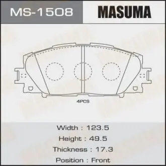 MS1508 Колодка гальмівна (MS1508) MASUMA MASUMA підбір по vin на Brocar