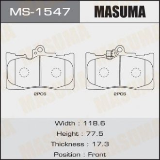 MS1547 Колодка тормозная (MS1547) MASUMA MASUMA подбор по vin на Brocar