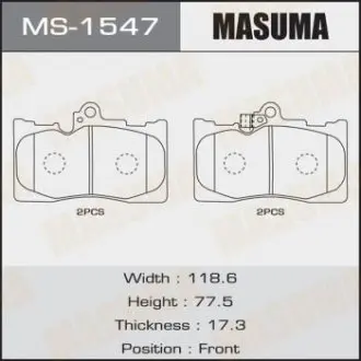 MS1547 Колодка гальмівна (MS1547) MASUMA MASUMA підбір по vin на Brocar