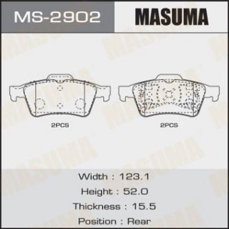 MS2902 Колодка тормозная (MS2902) MASUMA MASUMA подбор по vin на Brocar