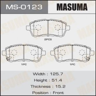 MS0123 Колодка тормозная (MS0123) MASUMA MASUMA підбір по vin на Brocar