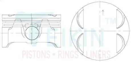 30118050 Поршні +0.50mm (к-кт на двигун) Opel Antara, Chevrolet Captiva A24XE(LE5),A24XF(LD9) TEIKIN підбір по vin на Brocar