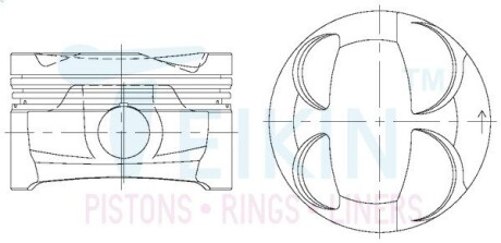 67108050 Поршні ремонт (+0.50мм) (к-кт на двигун) Mini Cooper, Peugeot EP6C, BMW TEIKIN підбір по vin на Brocar