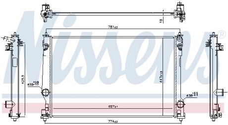 606786 Радиатор охлаждения TOYOTA CAMRY (2018) (выр-во Nissens) NISSENS підбір по vin на Brocar