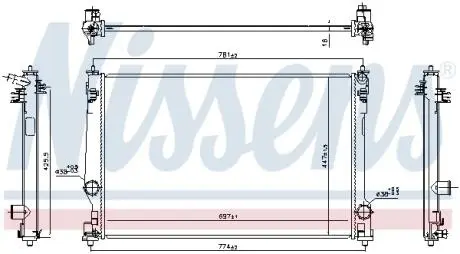 606786 Радіатор охолодження TOYOTA CAMRY (2018) (вир-во Nissens) NISSENS підбір по vin на Brocar