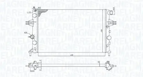 350213970000 MARELLI Радиатор OPEL ASTRA G 1.4-1.6-1.8 [350213970000] MAGNETI MARELLI підбір по vin на Brocar
