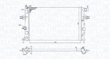 BM970 MARELLI Радиатор OPEL ASTRA G 1.4-1.6-1.8 [350213970000] MAGNETI MARELLI підбір по vin на Brocar