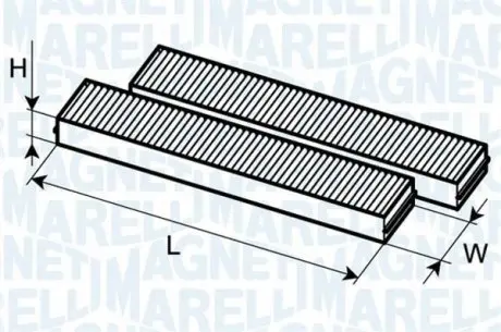 BCF261 MARELLI VW Фильтр салона (2шт.) AUDI A6 MAGNETI MARELLI подбор по vin на Brocar