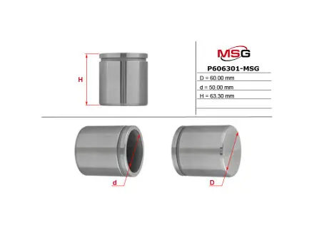 P606301MSG Поршень суппорта MERCEDES-BENZ T2/LN1 с бортовой платформой/ходовая часть 86-94,T2/LN1 автобус 87-92 MSG підбір по vin на Brocar