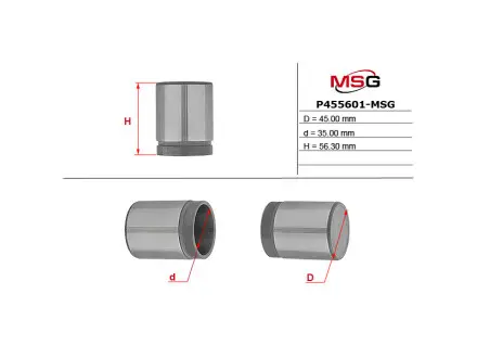 P455601MSG Поршень суппорта MERCEDES-BENZ SPRINTER 2-t с бортовой платформой/ходовая часть (901, 902) 95-06 MSG підбір по vin на Brocar