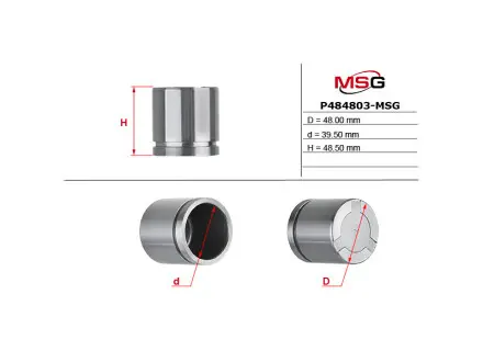 P484803MSG Поршень гальмівного супорту TOYOTA Land Cruiser Prado 150 09-, Land Cruiser Prado 120 03-09, Land Cruiser Prado 90 96-02, Land Cruiser 70 84-07; NISSAN Patrol Y61 97-10; MITSUBISHI Pajero 07-21; SUZUKI Swift 90-04; LEXUS GX 02-09, GX 09- MSG підбір по vin на Brocar