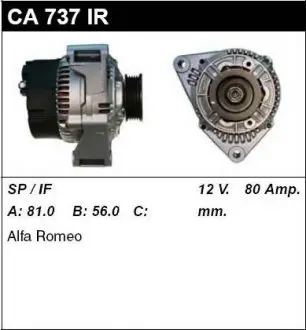 CA737IR Генератор відновлений Alfa Romeo 155 92-97 MSG підбір по vin на Brocar