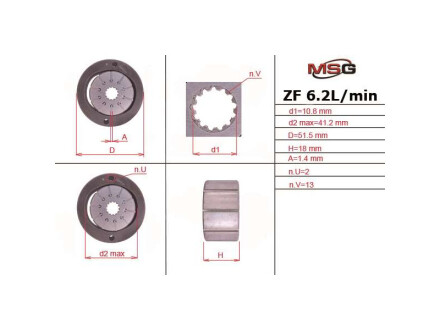 VW001ROTOR1 Ротор, статор і пластини насоса г/п AUDI,BMW,MAYBACH,MERCEDES-BENZ,OPEL,VW MSG підбір по vin на Brocar