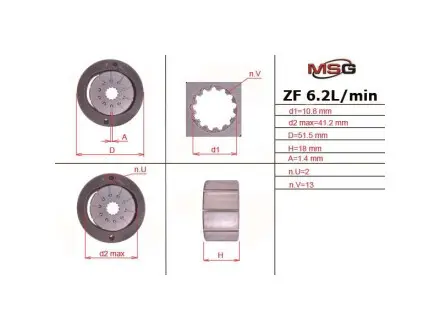 VW001ROTOR1 Ротор, статор та пластини насоса ГУР Audi A4, Audi A6, Audi A8 MSG подбор по vin на Brocar