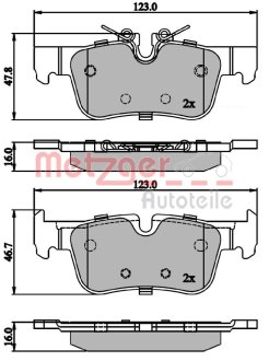 1170846 Колодки тормозные (задние) BMW 2 (F44-46)/X1/i3 Hybrid 13- (Ate-Teves) Q+ METZGER підбір по vin на Brocar