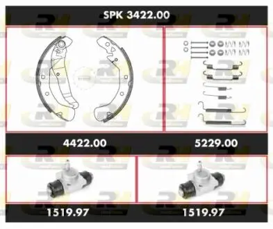 SPK342200 Комплект тормозов, барабанный тормозной механизм ROADHOUSE підбір по vin на Brocar