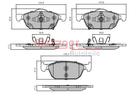 1170832 Колодки тормозные (передние) Honda Accord VIII 08-/Civic IX 12- METZGER подбор по vin на Brocar