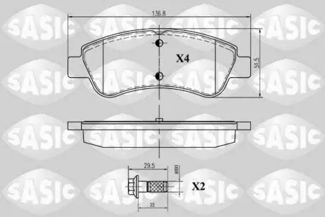 6210012 Комплект тормозных колодок, дисковый тормоз SASIC подбор по vin на Brocar