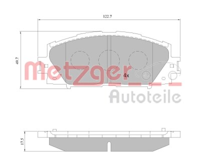 1170772 Комплект тормозных колодок, дисковый тормоз METZGER подбор по vin на Brocar