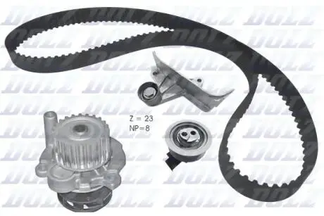KD167 Комплект ГРМ + помпа Audi A4/ A6/ VW Passat 1.8 T/ 2.0 95-05 DOLZ підбір по vin на Brocar