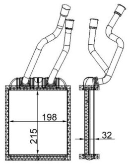 AH180000S Радіатор пічки Audo Q7/VW Touareg/Porsche Cayenne 2.0-6.0D 02- MAHLE / KNECHT підбір по vin на Brocar