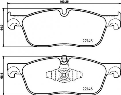 8DB355025701 Гальмівні колодки передні Land Rover Evogue 14- HELLA підбір по vin на Brocar