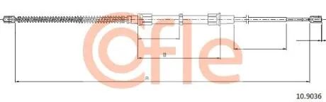 92109036 Трос ручника Skoda Octavia 1.6-2.0 96-10 (1618/948mm) COFLE підбір по vin на Brocar