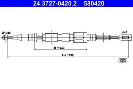 24372704202 Трос, стояночная тормозная система ATE подбор по vin на Brocar