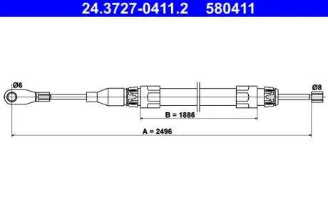 24372704112 Трос, стояночная тормозная система ATE подбор по vin на Brocar