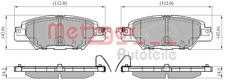 1170920 Колодки тормозные (задние) Mazda CX5 11- METZGER подбор по vin на Brocar