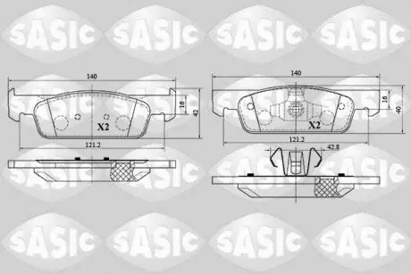 6214029 Гальмівні колодки SASIC підбір по vin на Brocar