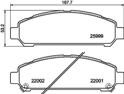 8DB355021821 Гальмівні колодки (набір) HELLA підбір по vin на Brocar