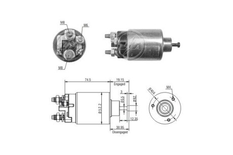 ZM2860 Тяговое реле, стартер ERA подбор по vin на Brocar