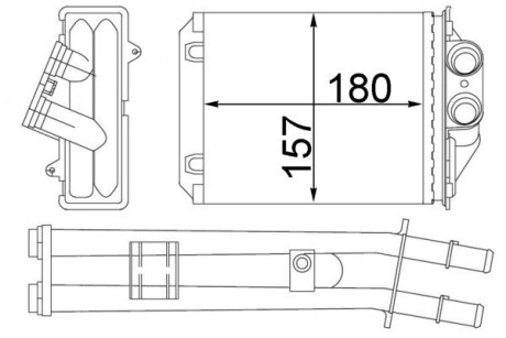 AH213000S NAGRZEWNICA FIAT PANDA 03- 500/FORD KA MAHLE / KNECHT підбір по vin на Brocar