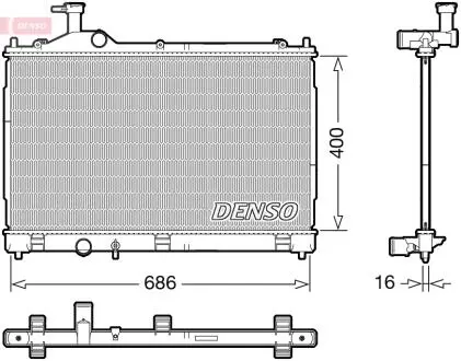 DRM45056 Радіатор Denso MITSUBISHI Outlander &quot;2,0 &quot;12&gt;&gt; DENSO підбір по vin на Brocar