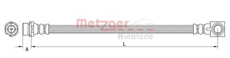 4116223 Гальмівний шланг METZGER підбір по vin на Brocar