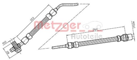 4116217 Гальмівний шланг METZGER підбір по vin на Brocar