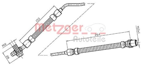 4116216 Гальмівний шланг METZGER підбір по vin на Brocar