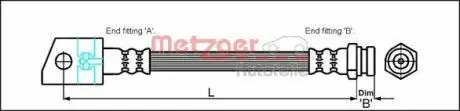 4114749 Тормозной шланг METZGER підбір по vin на Brocar