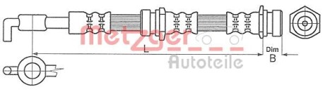 4114057 Тормозной шланг METZGER підбір по vin на Brocar