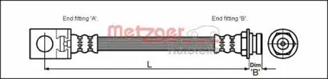 4113524 Тормозной шланг METZGER подбор по vin на Brocar