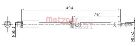 4112313 Тормозной шланг METZGER подбор по vin на Brocar