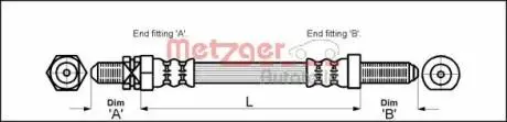 4112102 Тормозной шланг METZGER підбір по vin на Brocar